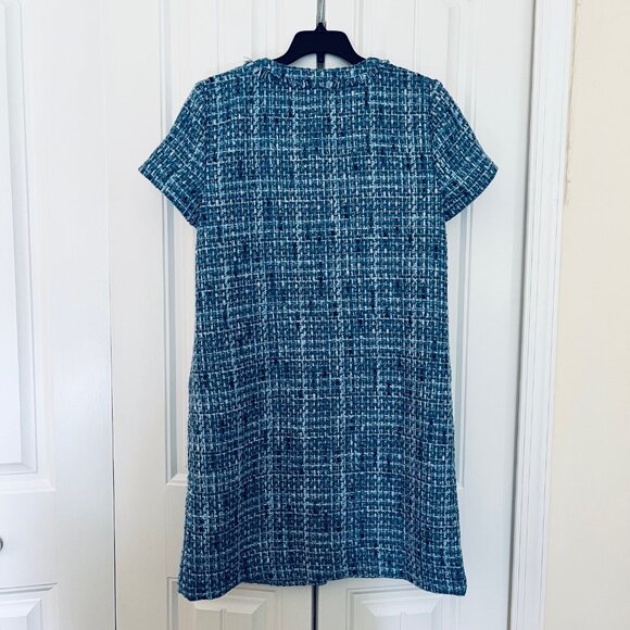 LOFT petite Tweed Mini Pocket Dress in Blue (8P) New with Tag - Picture 7 of 10